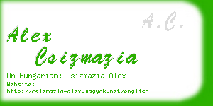 alex csizmazia business card